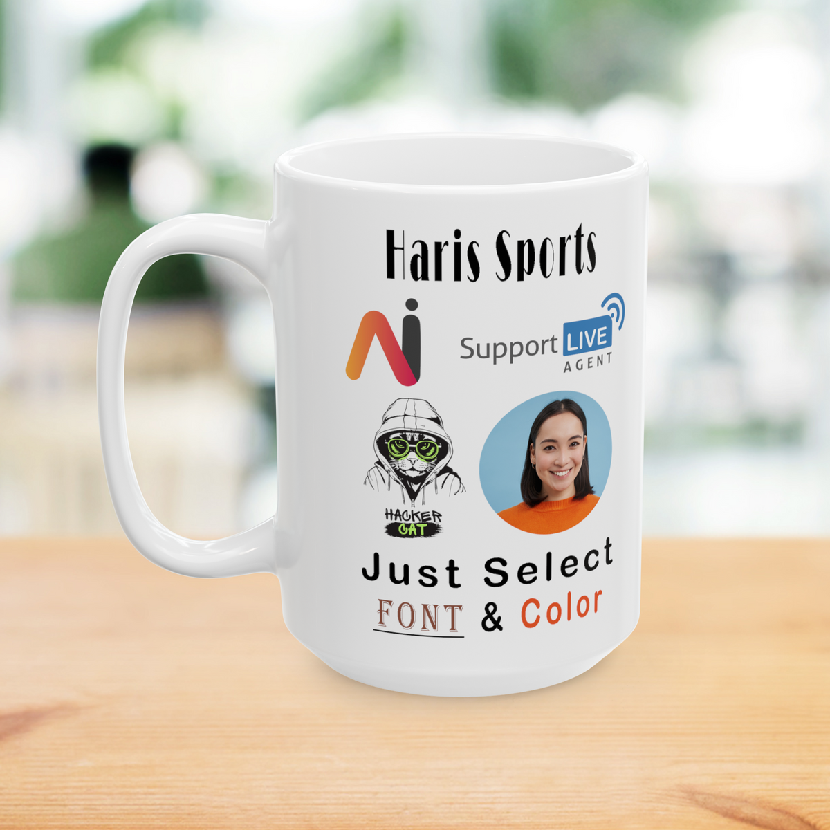 Personalized Ceramic Coffee Mug, Custom Photo & Logo